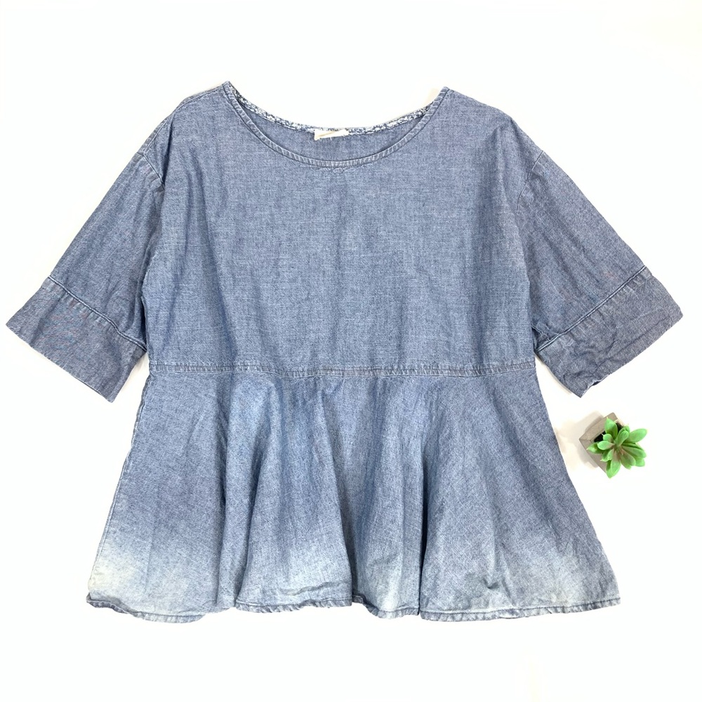 AG Adriano Goldschmied Denim Peplum Top size L